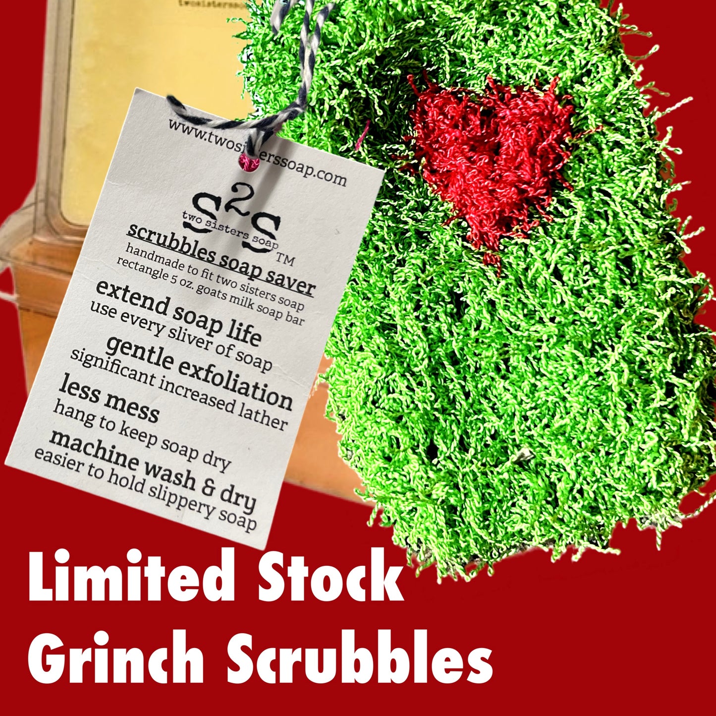 Scrubbles Soap Savers handmade exclusively for our Soap Bar with Goats Milk
